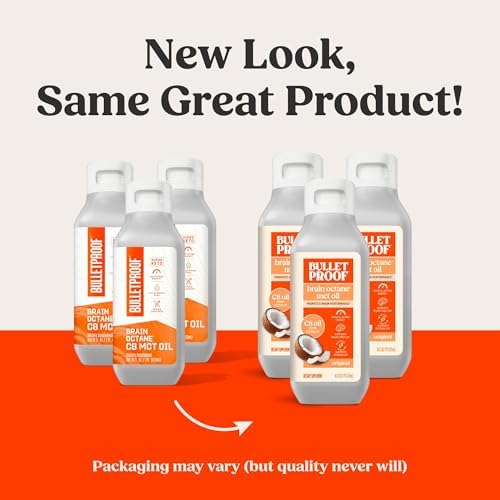 Bulletproof Brain Octane C8 MCT Oil  32 Ounces  Keto Supplement for Sustained Energy and Fewer Cravings