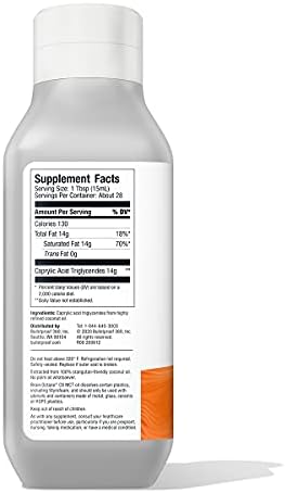 Bulletproof Brain Octane C8 MCT Oil  32 Ounces  Keto Supplement for Sustained Energy and Fewer Cravings