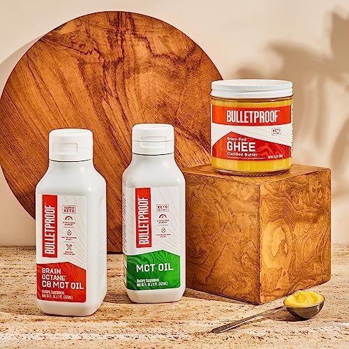 Bulletproof Brain Octane C8 MCT Oil  32 Ounces  Keto Supplement for Sustained Energy and Fewer Cravings