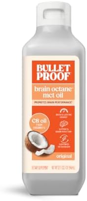 Bulletproof Brain Octane C8 MCT Oil  32 Ounces  Keto Supplement for Sustained Energy and Fewer Cravings