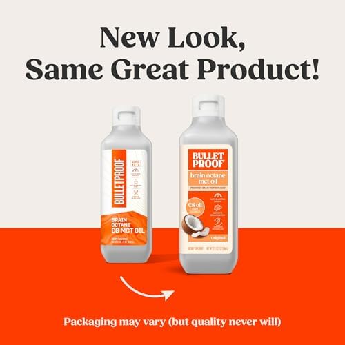 Bulletproof Brain Octane C8 MCT Oil  32 Ounces  Keto Supplement for Sustained Energy and Fewer Cravings