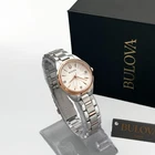 Bulova 98P200 Lady Sutton White Rose Gold Diamond Quartz Women s Watch 28mm New