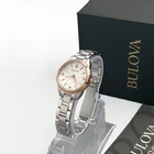 Bulova 98P200 Lady Sutton White Rose Gold Diamond Quartz Women s Watch 28mm New
