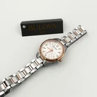 Bulova 98P200 Lady Sutton White Rose Gold Diamond Quartz Women s Watch 28mm New