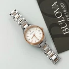 Bulova 98P200 Lady Sutton White Rose Gold Diamond Quartz Women s Watch 28mm New