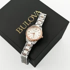 Bulova 98P200 Lady Sutton White Rose Gold Diamond Quartz Women s Watch 28mm New