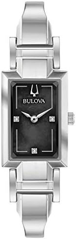 Bulova Ladies Classic Diamond Dial Quartz Stainless Steel Watch  Rectangle  Mother of Pearl