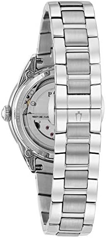 Bulova Ladies Classic Diamond 3 Hand Automatic in Stainless Steel  Mother of Pearl Dial and Open Aperture Dial