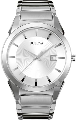 Bulova Mens 3 Hand Calendar Date Quartz Watch  Patterned Dial  38mm Style  96B015