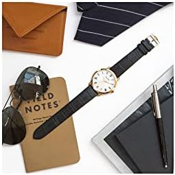 Bulova Mens Classic 3 Hand Quartz Black Leather Strap Watch  Roman Numeral Markers  41mm