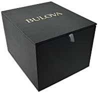 Bulova Mens Classic 3 Hand Quartz Black Leather Strap Watch  Roman Numeral Markers  41mm