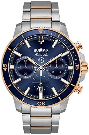Bulova Mens Marine Star Series C Two Tone Stainless Steel 6 Hand Chronograph Quartz Watch