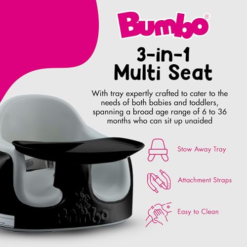 Bumbo 3 in 1 Multi Seat for 6 to 36 Months  Travel Baby Feeding & Play Floor Seat  All in One Portable Booster with Tray & Toddler High Chair  Taupe