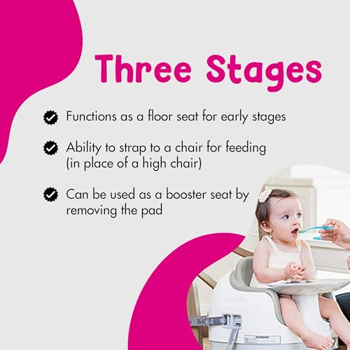 Bumbo 3 in 1 Multi Seat for 6 to 36 Months  Travel Baby Feeding & Play Floor Seat  All in One Portable Booster with Tray & Toddler High Chair  Taupe