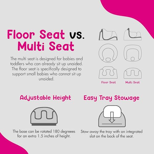 Bumbo 3 in 1 Multi Seat for 6 to 36 Months  Travel Baby Feeding & Play Floor Seat  All in One Portable Booster with Tray & Toddler High Chair  Taupe