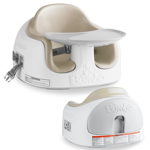 Bumbo 3 in 1 Multi Seat for 6 to 36 Months  Travel Baby Feeding & Play Floor Seat  All in One Portable Booster with Tray & Toddler High Chair  Taupe