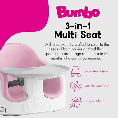 Bumbo 3 in 1 Multi Seat for 6 to 36 Months  Travel Baby Feeding & Play Floor Seat  All in One Portable Booster with Tray & Toddler High Chair  Taupe