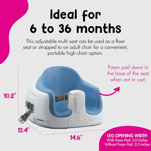 Bumbo 3 in 1 Multi Seat for 6 to 36 Months  Travel Baby Feeding & Play Floor Seat  All in One Portable Booster with Tray & Toddler High Chair  Taupe