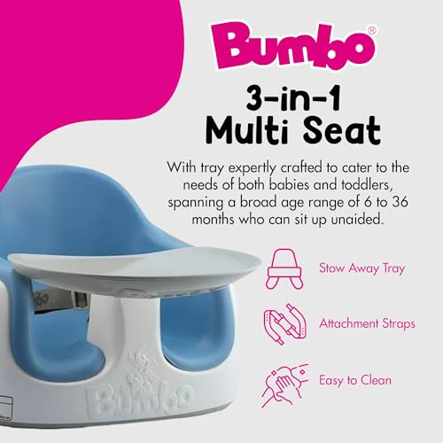 Bumbo 3 in 1 Multi Seat for 6 to 36 Months  Travel Baby Feeding & Play Floor Seat  All in One Portable Booster with Tray & Toddler High Chair  Taupe