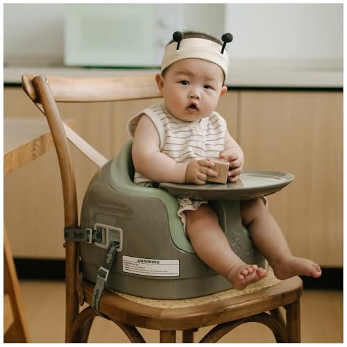 Bumbo 3 in 1 Multi Seat for 6 to 36 Months  Travel Baby Feeding & Play Floor Seat  All in One Portable Booster with Tray & Toddler High Chair  Taupe