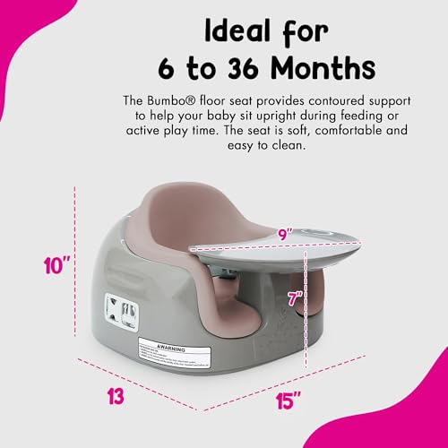 Bumbo 3 in 1 Multi Seat for 6 to 36 Months  Travel Baby Feeding & Play Floor Seat  All in One Portable Booster with Tray & Toddler High Chair  Taupe