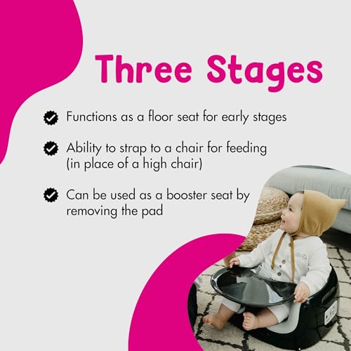 Bumbo 3 in 1 Multi Seat for 6 to 36 Months  Travel Baby Feeding & Play Floor Seat  All in One Portable Booster with Tray & Toddler High Chair  Taupe