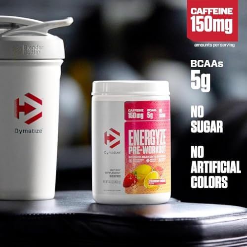 Bundle of Dymatize Energyze Pre Workout Powder and Creatine Monohydrate Combo for Training and Recovery