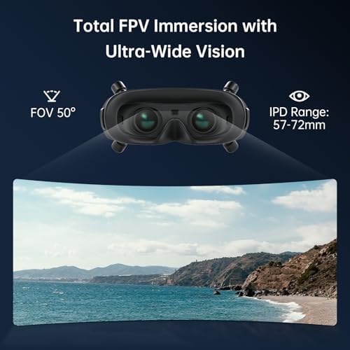 CADDXFPV Walksnail Avatar HD FPV Goggles X   1080p Ultra Wide Screen  50  FOV  Head Tracking  Immersive Flight Experience  HDMI/AV Input  Compatible FPV Drone Goggles for All Walksnail VTX Kits
