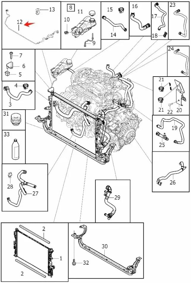 CAKERS Radiator Hose Water Pipe 31686815 for V40 2013 2023