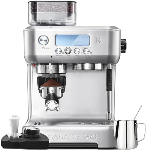 CASABREWS 5700Pro Espresso Machine with Grinder  Professional Coffee Maker with Milk Frother Steam Wand  Barista Quality Cappuccino Latte Machine with LCD Display  Great for Coffee Enthusiasts