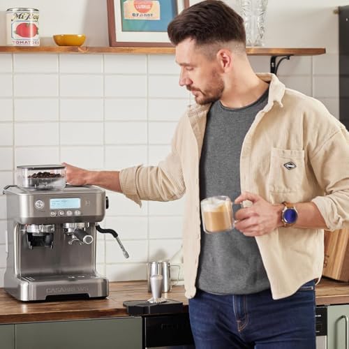 CASABREWS 5700Pro Espresso Machine with Grinder  Professional Coffee Maker with Milk Frother Steam Wand  Barista Quality Cappuccino Latte Machine with LCD Display  Great for Coffee Enthusiasts