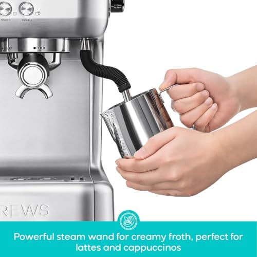 CASABREWS 5700Pro Espresso Machine with Grinder  Professional Coffee Maker with Milk Frother Steam Wand  Barista Quality Cappuccino Latte Machine with LCD Display  Great for Coffee Enthusiasts