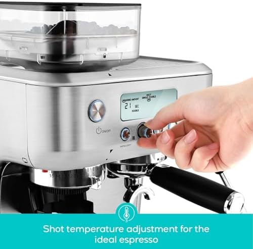 CASABREWS 5700Pro Espresso Machine with Grinder  Professional Coffee Maker with Milk Frother Steam Wand  Barista Quality Cappuccino Latte Machine with LCD Display  Great for Coffee Enthusiasts