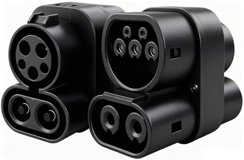 CCS1 to CCS2 Adapter EV Charger Adpater DC 1000V 400A and AC 32A EV Charger Connector Black Type 1 to Type 2 Adapter SAE j1772 to IEC62196