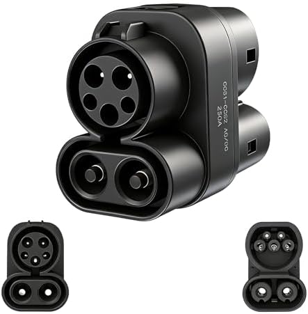 CCS1 to CCS2 Adapter EV Charger Adpater DC 1000V 400A and AC 32A EV Charger Connector Black Type 1 to Type 2 Adapter SAE j1772 to IEC62196