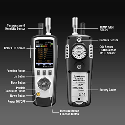CEM T ax Included DT 9883M cleanroom Particle Counter PM2 5/10 HCHO CO2 TVOC Air Particle  0 3 0 5 1 0 2 5 5 0 10 m Supports Photos and Camera
