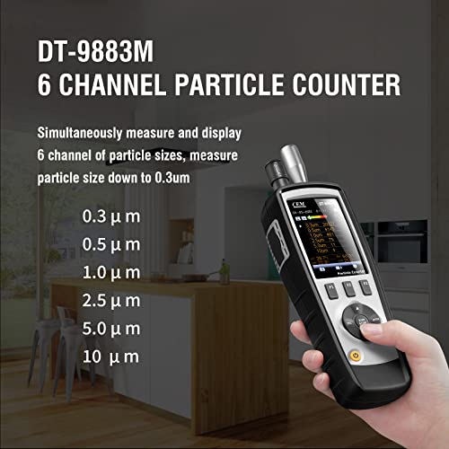 CEM T ax Included DT 9883M cleanroom Particle Counter PM2 5/10 HCHO CO2 TVOC Air Particle  0 3 0 5 1 0 2 5 5 0 10 m Supports Photos and Camera