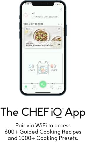 CHEF iQ Smart Pressure Cooker with WiFi and Built in Scale   Easy to Use 10 in 1 Multicooker with 500  Guided Recipes   Rice Cooker  Slow Cooker  Instant Meals for Foodies   6 Quart   Family Size