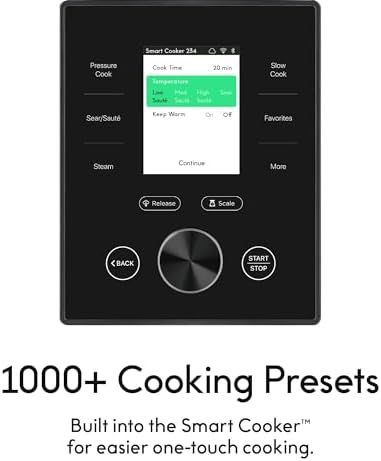 CHEF iQ Smart Pressure Cooker with WiFi and Built in Scale   Easy to Use 10 in 1 Multicooker with 500  Guided Recipes   Rice Cooker  Slow Cooker  Instant Meals for Foodies   6 Quart   Family Size