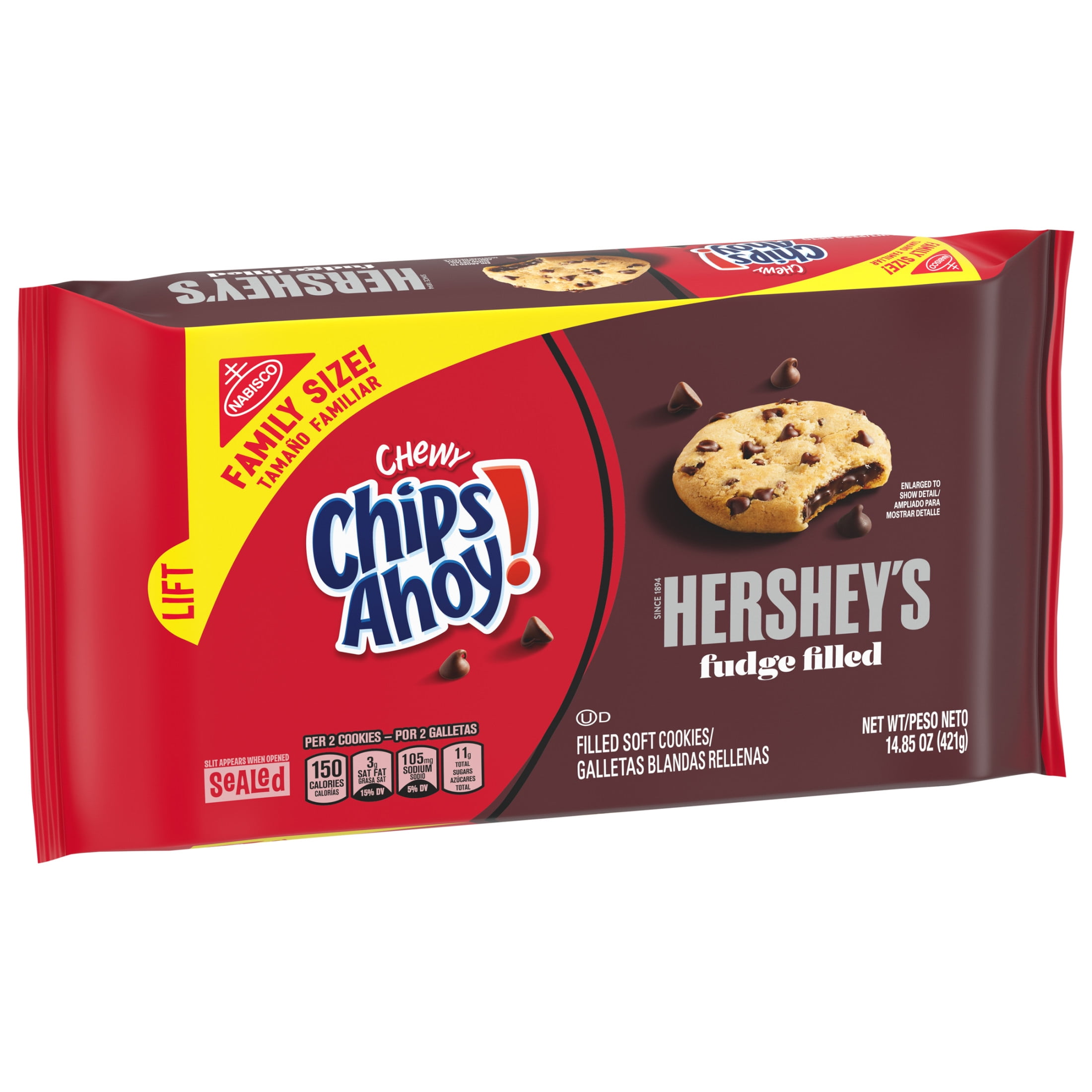 CHIPS AHOY  Chewy Hershey s Fudge Filled Soft Cookies  Family Size  14 85 oz