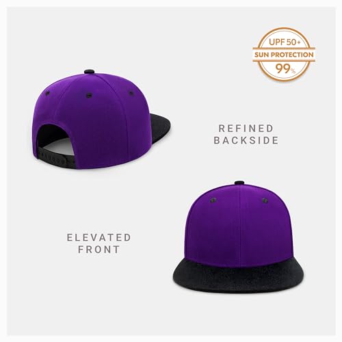 CHOK.LIDS Gorra de béisbol clásica con visera plana con visera ajustable en blanco de ala superior alta, estilo de color de moda, tono liso