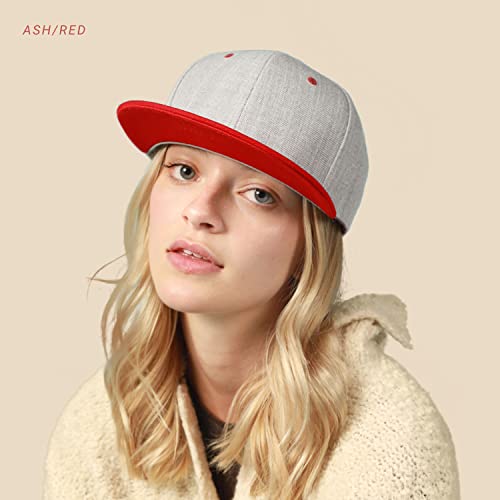 CHOK.LIDS Gorra de béisbol clásica con visera plana con visera ajustable en blanco de ala superior alta, estilo de color de moda, tono liso