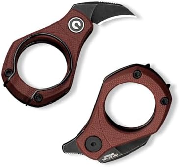 CIVIVI Pyrus Mini Keychain Knife  1 Piece   Small EDC Pocket Folding Box Cutter with 14C28N Blade & Ringed G10 Handle  Christmas Stocking Stuffers Gift for Men Women C23038 1  Burgundy