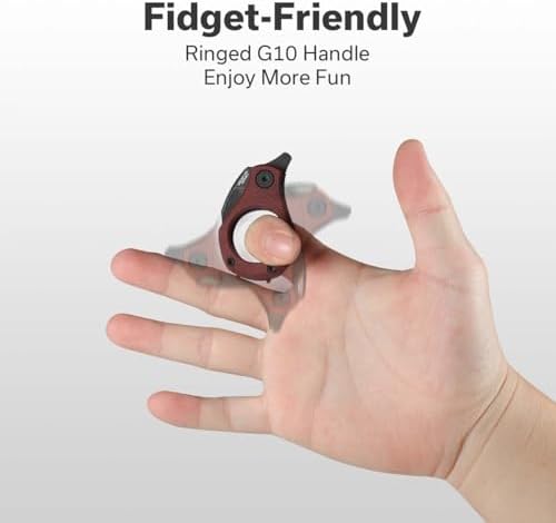 CIVIVI Pyrus Mini Keychain Knife  1 Piece   Small EDC Pocket Folding Box Cutter with 14C28N Blade & Ringed G10 Handle  Christmas Stocking Stuffers Gift for Men Women C23038 1  Burgundy