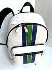 COACH CBI37 West Backpack Leather/Varsity Stripe/Chalk/ 598/NWT