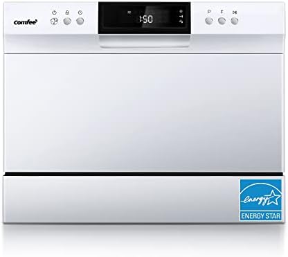 COMFEE  Countertop Dishwasher  Energy Star Portable Dishwasher  6 Place Settings & 8 Washing Programs  Speed  Baby Care  ECO& Glass  Dish Washer for Dorm  RV& Apartment  Black