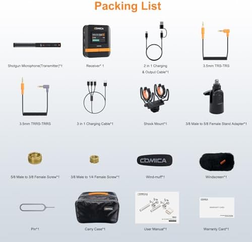 COMICA VM40 Shotgun Microphone with Wireless Modes  48kHz/32 bit  32GB Storage  Safety Audio Track  Super Cardioid Camera Mic for Filmmakers  Vloggers   Wireless Mic for Camera  Smartphone  PC