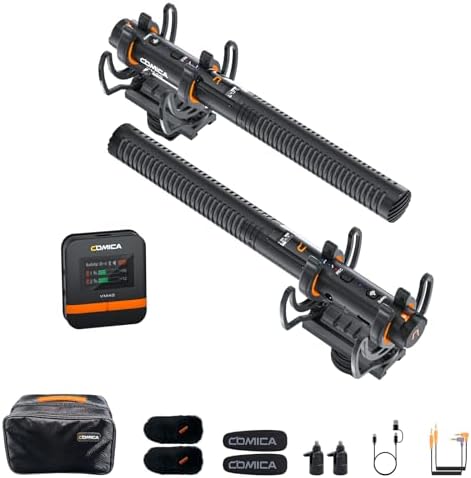 COMICA VM40 Shotgun Microphone with Wireless Modes  48kHz/32 bit  32GB Storage  Safety Audio Track  Super Cardioid Camera Mic for Filmmakers  Vloggers   Wireless Mic for Camera  Smartphone  PC