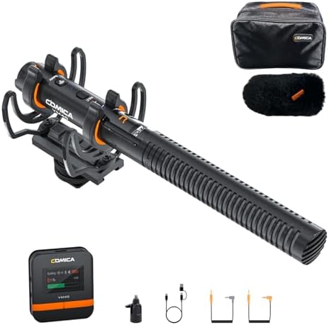 COMICA VM40 Shotgun Microphone with Wireless Modes  48kHz/32 bit  32GB Storage  Safety Audio Track  Super Cardioid Camera Mic for Filmmakers  Vloggers   Wireless Mic for Camera  Smartphone  PC