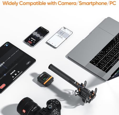 COMICA VM40 Shotgun Microphone with Wireless Modes  48kHz/32 bit  32GB Storage  Safety Audio Track  Super Cardioid Camera Mic for Filmmakers  Vloggers   Wireless Mic for Camera  Smartphone  PC